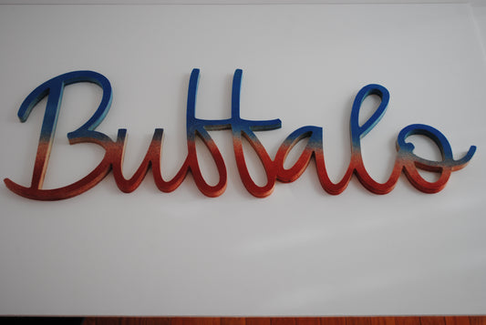Buffalo Sign, Wood Word Sign